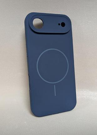 Чехол для iphone 17 air / айфон 17 аир, soft touch, противоударный, magsafe, синий