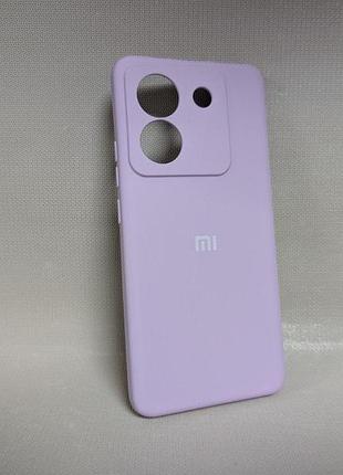 Чохол для xiaomi poco m7 pro 5g / сяомі поко м7 про 5g, силіконовий, матовий, бузковий, з логотипом
