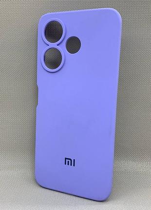 Чехол с логотипом для xiaomi redmi 13 | противоударный | soft touch | сиреневый