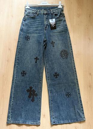 Джинси chrome hearts palaco.