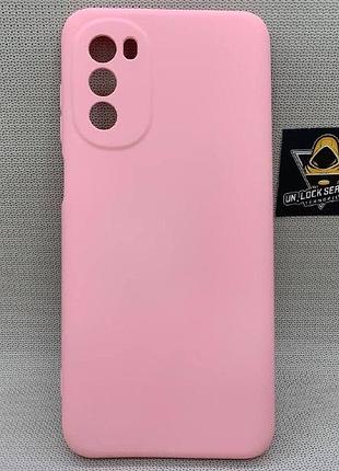 Motorola g52 softtouch silicone противоударный чехол софт тач розовый
