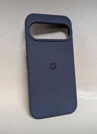 Чехол для google pixel 10 / гугл пиксель 10, lakshmi, с логотипом, мягкий, противоударный, софттач, синий