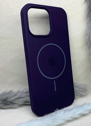 Чехол мягкий iphone 14 pro max magsafe softtouch противоударный синий