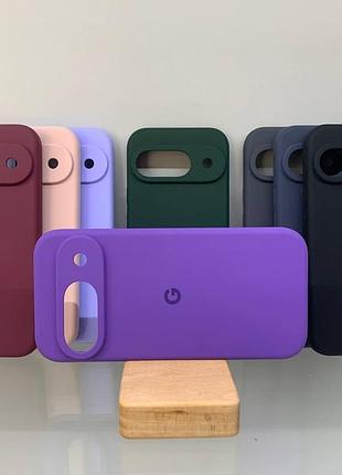Google pixel 9 | противоударный чехол с логотипом | soft touch | фиолетовый