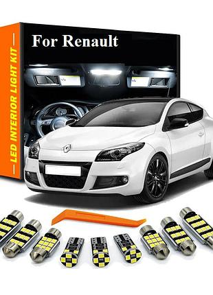 Комплект автомобільних led ламп для салону renault scenic, grand scenic mk2 2004-2009р. 14шт