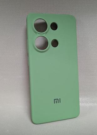 Чехол для xiaomi redmi note 13 pro 4g / сяоми редми нот 13 про 4г, lakshmi, с логотипом, мягкий, противоударный, софттач, салатовы