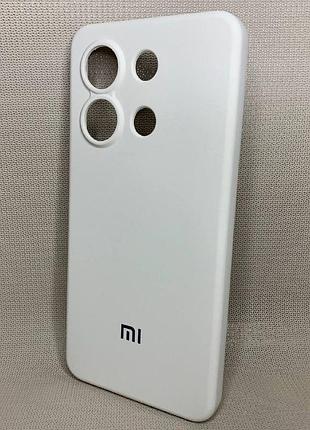 Чехол с логотипом для xiaomi redmi note 13 4g | противоударный | soft touch | белый