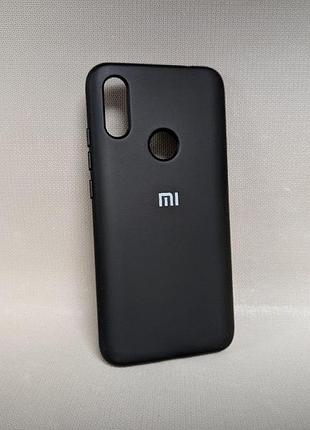 Чохол для xiaomi redmi 7 / сяомі редмі 7, силіконовий, матовий, чорний, з логотипом