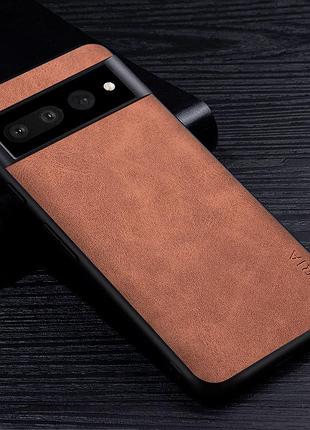 Google pixel 7 pro чехол кожа коричневый
