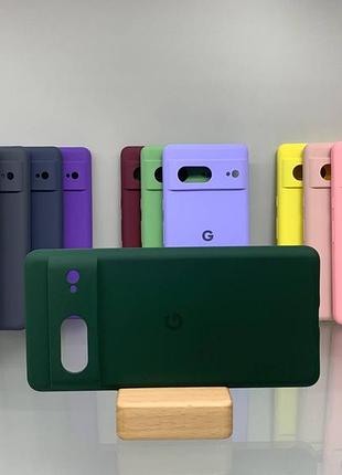 Google pixel 7 | противоударный чехол с логотипом | soft touch | зеленый