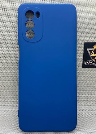 Motorola g62 softtouch silicone протиударний чохол софт тач синій