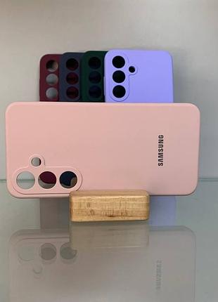 Samsung galaxy s25 | противоударный чехол с логотипом | soft touch | пудровый
