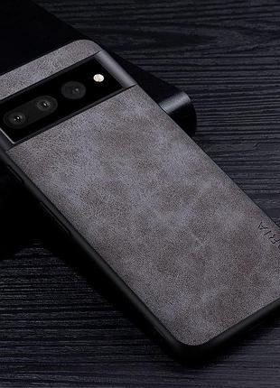 Google pixel 7a чехол кожа серый