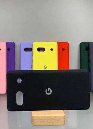 Google pixel 7a | противоударный чехол с логотипом | soft touch | черный