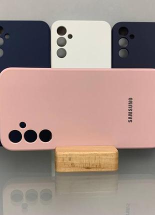 Samsung m35 | противоударный чехол с логотипом | soft touch | пудровый