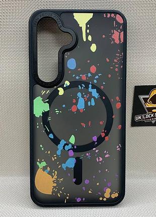 Чехол wlons unicorn противоударный pc+tpu для samsung galaxy s24 / s25 magsafe матовый черный