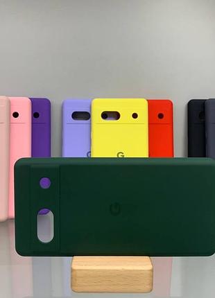 Google pixel 7a | противоударный чехол с логотипом | soft touch | зеленый