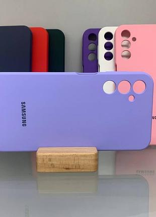 Samsung a24 | противоударный чехол с логотипом | soft touch | сиреневый