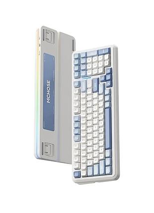 Механическая игровая клавиатура mchose k99 v3 с комбинированным подключением и rgb подсветкой, sky blue