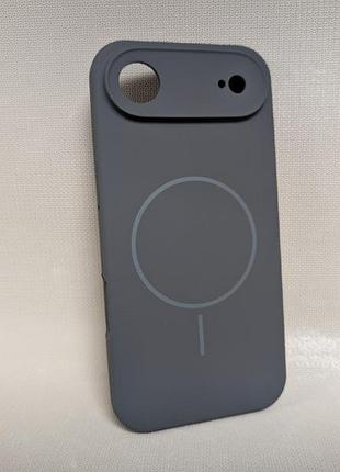Чехол для iphone 17 air / айфон 17 аир, soft touch, противоударный, magsafe, серый