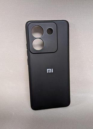 Чехол для xiaomi poco m7 pro 5g / сяоми поко м7 про 5g, силиконовый, матовый, чёрный, с логотипом