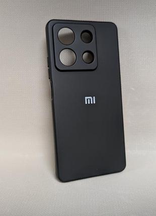 Чохол для xiaomi redmi note 13 5g / сяомі редмі ноут 13 5g, силіконовий, матовий, чорний, з логотипом