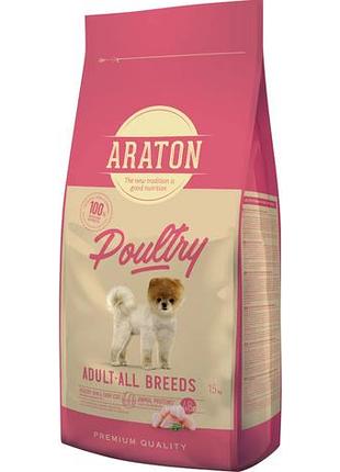 Повноцінний сухий корм для дорослих собак всіх порід. araton poultry adult all breeds 15кг
