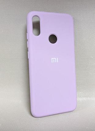 Чехол для xiaomi redmi note 7 / сяоми редми ноут 7, силиконовый, матовый, сиреневый, с логотипом