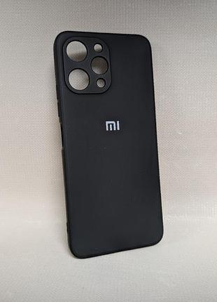 Чохол для xiaomi redmi 12 4g / сяомі редмі 12 4g, силіконовий, матовий, чорний, з логотипом