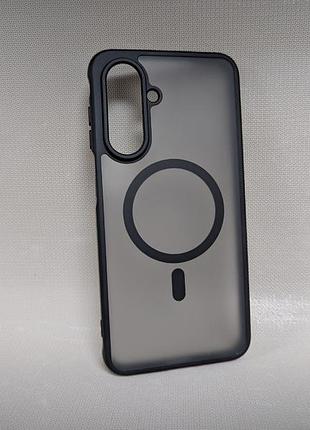 Чехол для samsung galaxy a17 / самсунг галаксі a17 bq, софт-тач, tpu, magsafe, полупрозрачный, черный