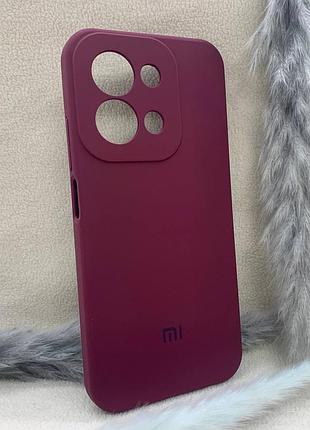 Чохол з логотипом для xiaomi redmi 15c eu | м'який | протиударний | soft touch | бордовий