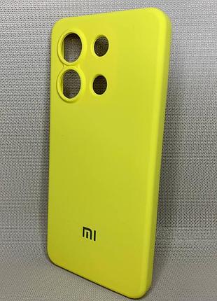 Чохол з логотипом для xiaomi redmi note 13 4g | протиударний | soft touch | жовтий