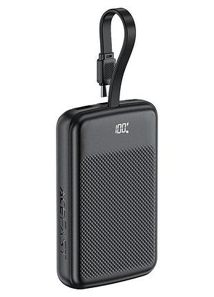 Зовнішній акумулятор acefast m13 pd22.5w power bank with cable 10000mah black