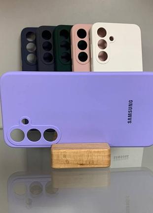 Samsung s24 fe | противоударный чехол с логотипом | soft touch | сиреневый