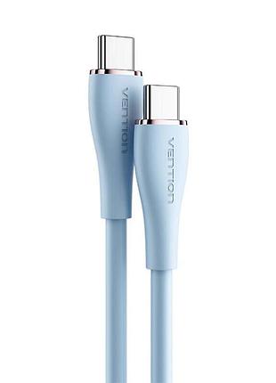 Кабель vention usb 2.0 c male → c male 5a 1.5m light blue silicone (tawsg)