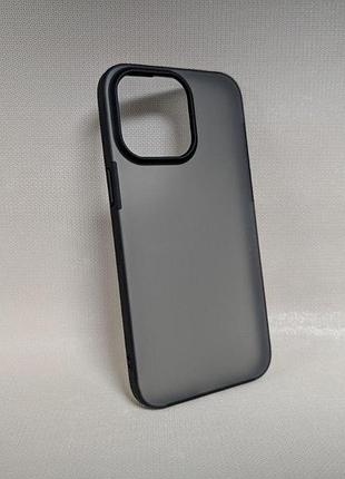 Чехол для iphone 15 pro max / айфон 15 про макс wlons, противоударный, матовый полупрозрачный, черный