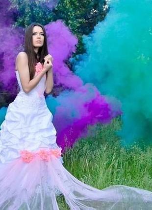 Зелений кольоровий дим (звичайної насиченості (дим11), кольоровий дим димова шашка, цветные дымовые