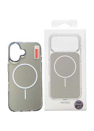 Чехол силиконовый магнитный с магсейф для iphone 16promax silicone clear case with magsafe desert titanium
