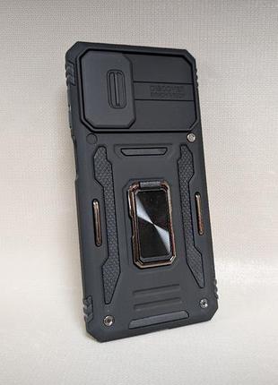 Чехол для samsung galaxy m52 / самсунг галакси m52, со шторкой камеры и вращающимся кольцом, черный