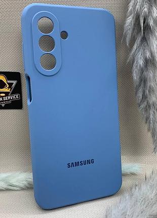 Чохол із логотипом для samsung galaxy a17 | протиударний | soft touch + скло в подарунок блакитний