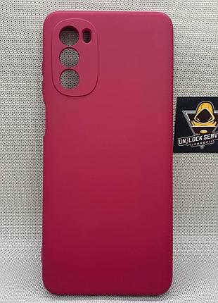 Motorola g62 softtouch silicone противоударный чехол софт тач бордовый