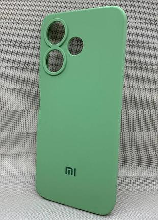 Чехол с логотипом для xiaomi redmi 13 | противоударный | soft touch | мятный