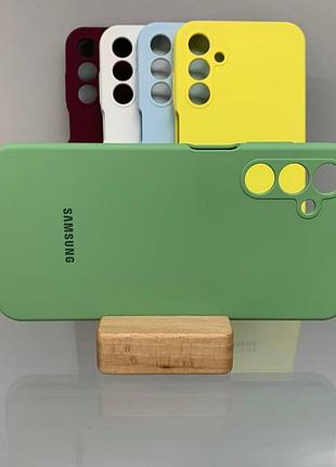 Samsung a15 | противоударный чехол с логотипом | soft touch | салатовый