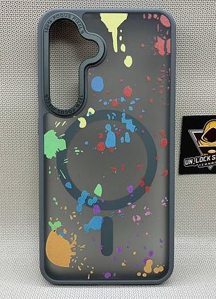 Чехол wlons unicorn противоударный pc+tpu для samsung galaxy s24 / s25 magsafe матовый серый