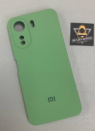 Xiaomi redmi 13c / poco c65 | противоударный чехол с логотипом | soft touch | салатовый