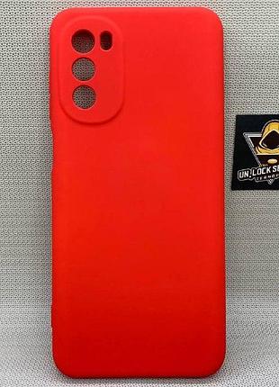 Motorola g52 softtouch silicone противоударный чехол софт тач красный