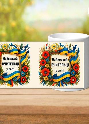 Чашка с принтом найкраща вчителька
