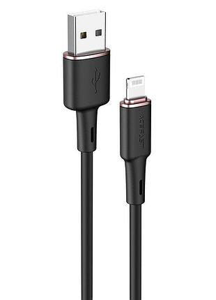 Кабель acefast c2-02 usb to ip 2.4a, 1.2m, silicone, zinc connectors, black