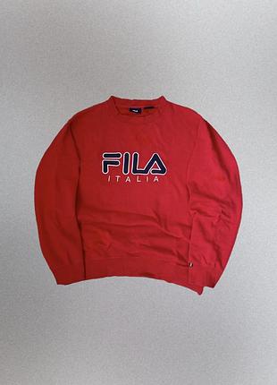Чоловічий вінтажний світшот fila italia кофта на флісі