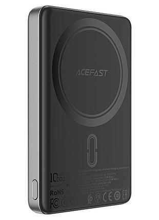 Зовнішній акумулятор acefast m12 pd20w ultra-thin magnetic wireless charging power bank 10000mah, black